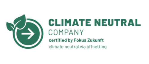 Das ORNAMIN Klimaneutral Siegel, certified by Fokus Zukunft